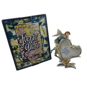Faerie Glen Longing For You Fairy Heart Photo Frame FG86566 Broken Wing As Is